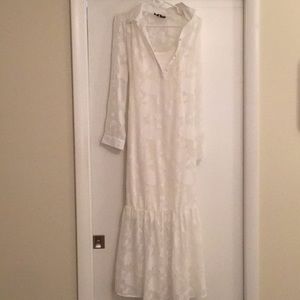 Maxi patterned maternity dress